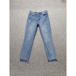 Pistola high-rise ripped distressed step raw hem slim leg size 30